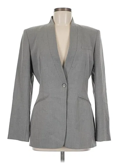 Pre-owned Anne Klein Wool Blazer Jacket In Gray