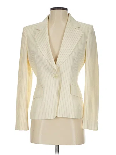 Pre-owned Anne Klein Wool Blazer Jacket In Ivory