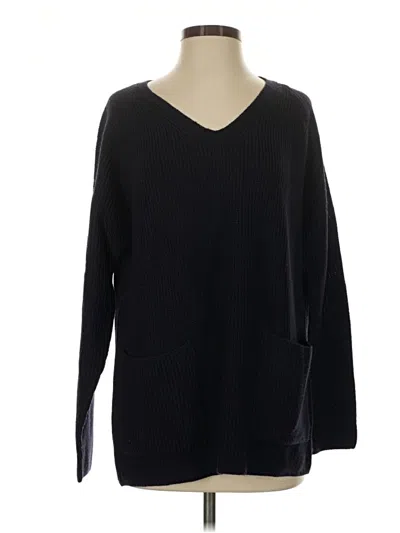 Pre-owned Anne Klein Wool Pullover Sweater In Black
