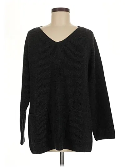 Pre-owned Anne Klein Wool Pullover Sweater In Black