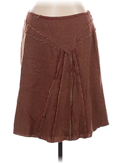 Pre-owned Anne Klein Wool Skirt In Brown