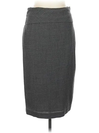 Pre-owned Anne Klein Wool Skirt In Gray