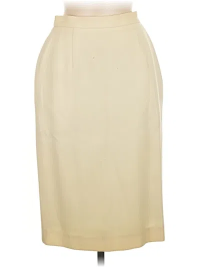 Pre-owned Anne Klein Wool Skirt In Ivory