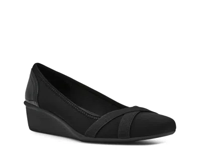 Anne Klein Wide Width Worthy Wedge Pump In Black