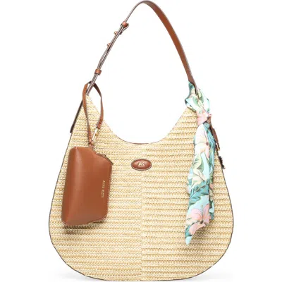 Anne Klein Woven Hobo Shoulder Bag In Yellow