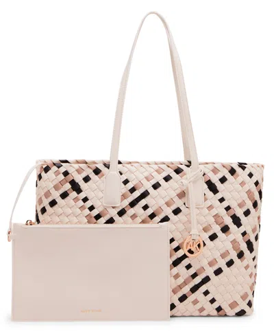 Anne Klein Woven Tote With Pouch In Multi