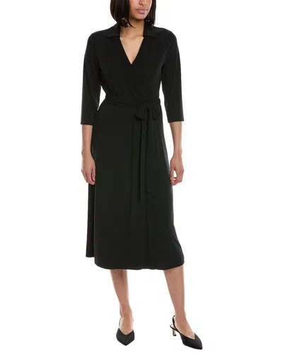 Anne Klein Wrap Midi Dress In Black