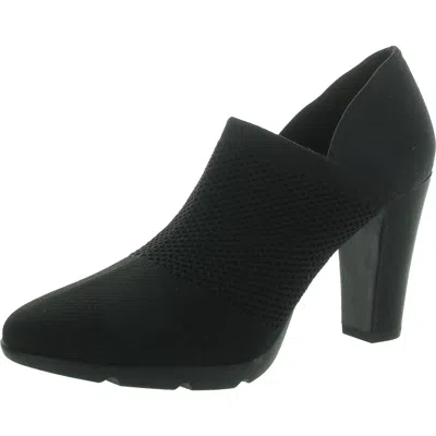Anne Klein Xenom Womens Stretch Satin Loafer Heels In Black