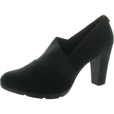 Anne Klein Xim Womens Mixed Media Man Made Pumps In Black