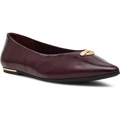 Anne Klein Yonder Pointed Toe Flat In Burgundy