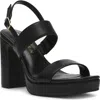 Anne Klein Zaya Slingback Platform Sandal In Black Smooth