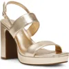 Anne Klein Zaya Slingback Platform Sandal In Light Gold