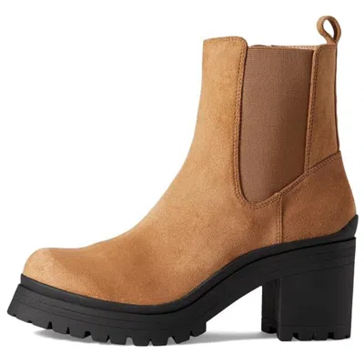 Anne Klein Zendaya Women's Size 8.5 Cognac Black Block Heel Ankle Boots Khd704