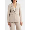 Anne Klein Zip Pocket One-button Blazer In Neutral