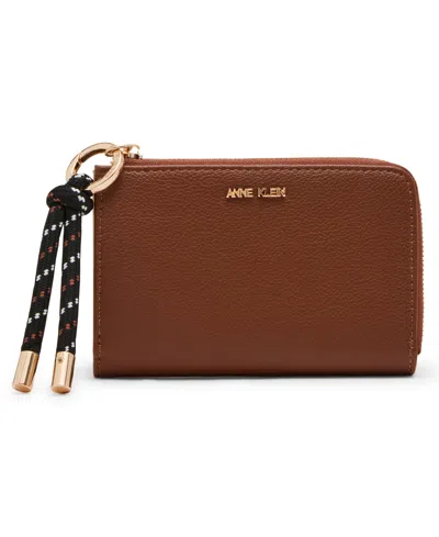 Anne Klein Zipper Bifold Wallet In Brown