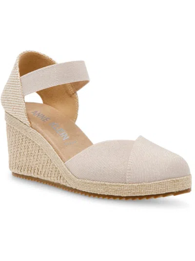 Anne Klein Zuri Womens Woven Slingback Sandals In Beige