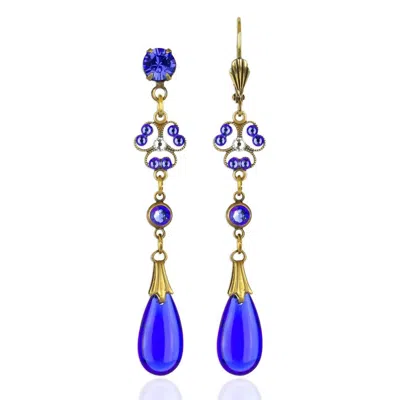 Anne Koplik Women's Coleus Crystal Drop Earrings In Blue