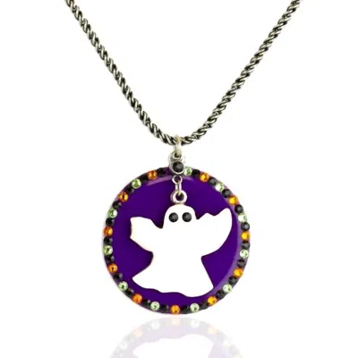 Anne Koplik Women's Esme Halloween Ghost Charm Necklace In Silver
