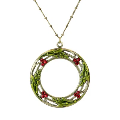 Anne Koplik Women's Sherry Crystal Circle Wreath Necklace In Red, Green