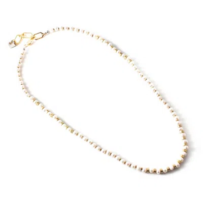 Anne-marie Chagnon Sydney Necklace In Pearl/gold In Silver
