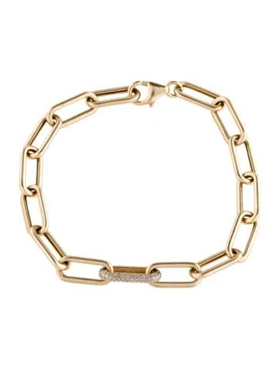 Pre-owned Anne Sisteron 14k Diamond Chain Link Bianca Bracelet, 6.75" In Multi