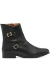 Anne Thomas Mr. Thomas Double-buckle Studded Ankle Boots