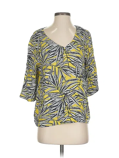 Pre-owned Anne Willi 3/4 Sleeve Blouse In Yellow