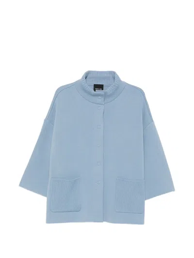 Anneclaire Blue High-neck Jacket