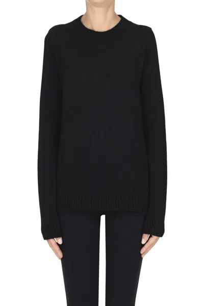 Anneclaire Cashmere Rounded Neckline Pullover In Black