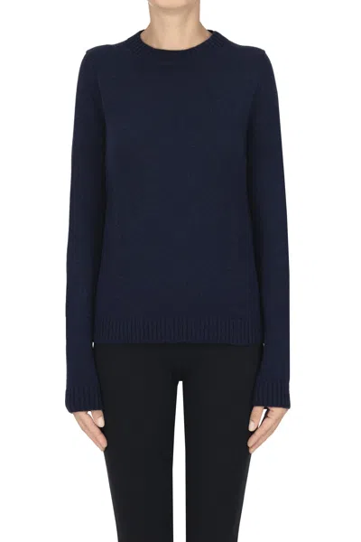 Anneclaire Cashmere Rounded Neckline Pullover In Blue