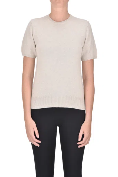 Anneclaire Embellished Short Sleeves Pullover In Sand