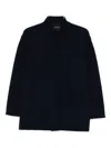 Anneclaire High Collar Blue Four Pocket Jacket In Blue