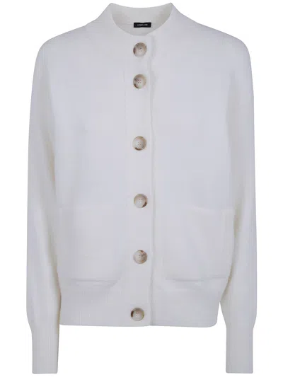 Anneclaire Knitted Bomber Jacket In White