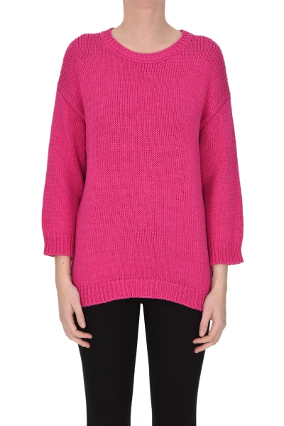 Anneclaire Organic Cotton Pullover In Fuxia