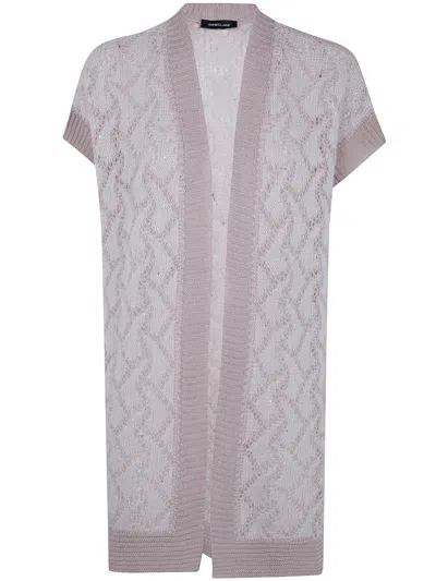 Anneclaire Short Sleeves Long Cardigan In Brown