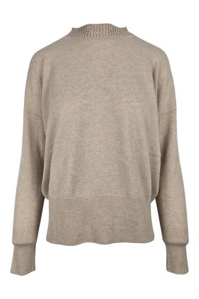 Anneclaire Sweaters Sand In Neutral