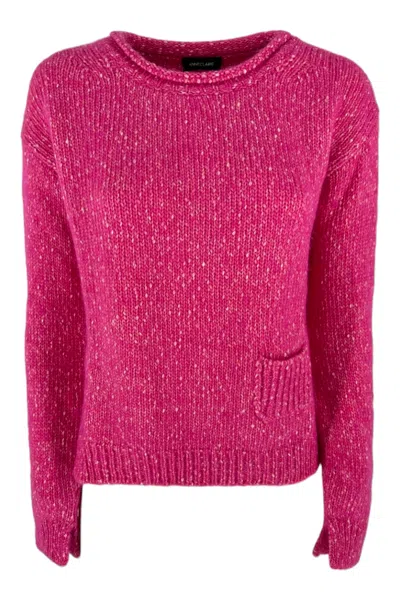 Anneclaire Sweaters White/fuchsia