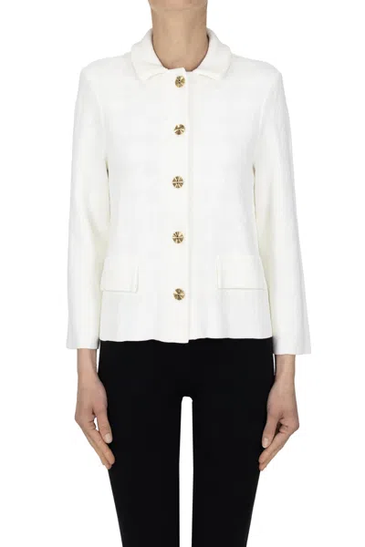 Anneclaire Textured Knit Cardigan Jacket In White