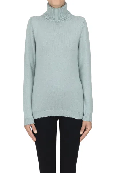 Anneclaire Turtleneck Cashmere Pullover In Blue