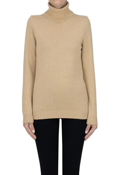 Anneclaire Turtleneck Cashmere Pullover In Neutral