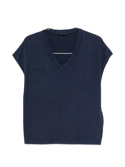 Anneclaire V-neck T-shirt In Blue
