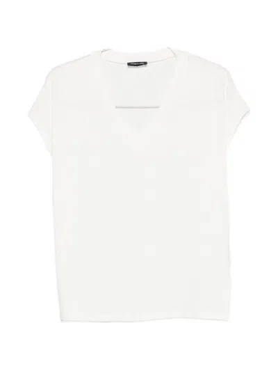 Anneclaire V-neck T-shirt In White