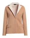 Anneclaire Woman Blazer Camel Size 10 Virgin Wool, Cashmere, Polyamide, Elastane In Beige