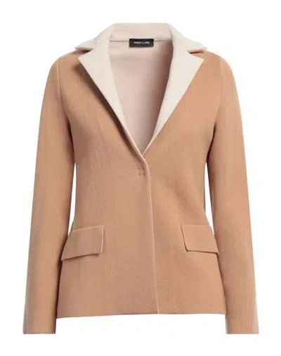 Anneclaire Woman Blazer Camel Size 10 Virgin Wool, Cashmere, Polyamide, Elastane In Beige