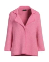 Anneclaire Woman Blazer Fuchsia Size 12 Viscose, Cotton, Polyester, Polyamide, Metal In Pink
