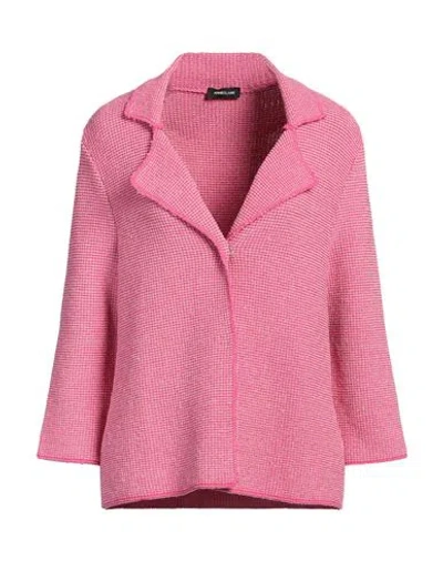 Anneclaire Woman Blazer Fuchsia Size 12 Viscose, Cotton, Polyester, Polyamide, Metal In Pink