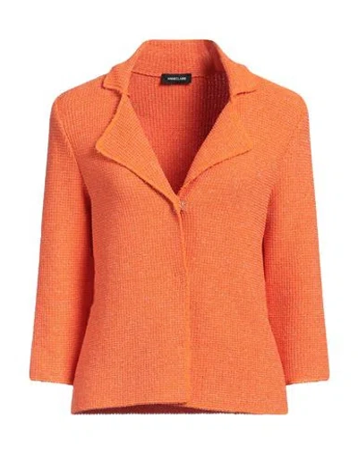 Anneclaire Woman Blazer Orange Size 8 Viscose, Cotton, Polyester, Polyamide, Metal