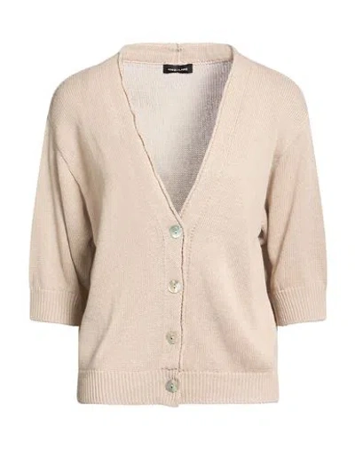 Anneclaire Woman Cardigan Beige Size 8 Linen, Organic Cotton In Neutral