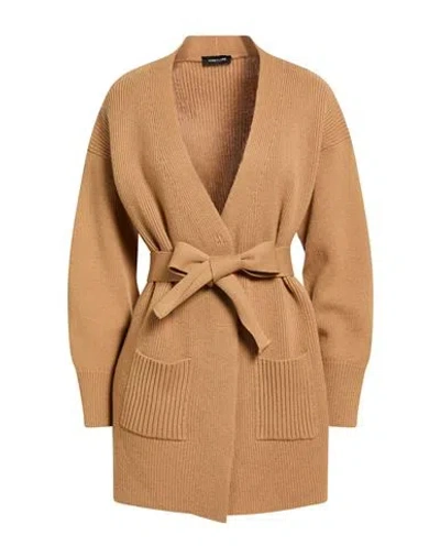Anneclaire Woman Cardigan Camel Size 8 Merino Wool, Cashmere In Neutral