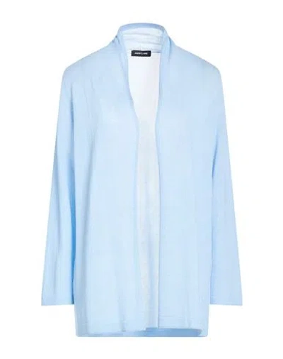 Anneclaire Woman Cardigan Sky Blue Size 6 Cotton, Viscose, Polyester